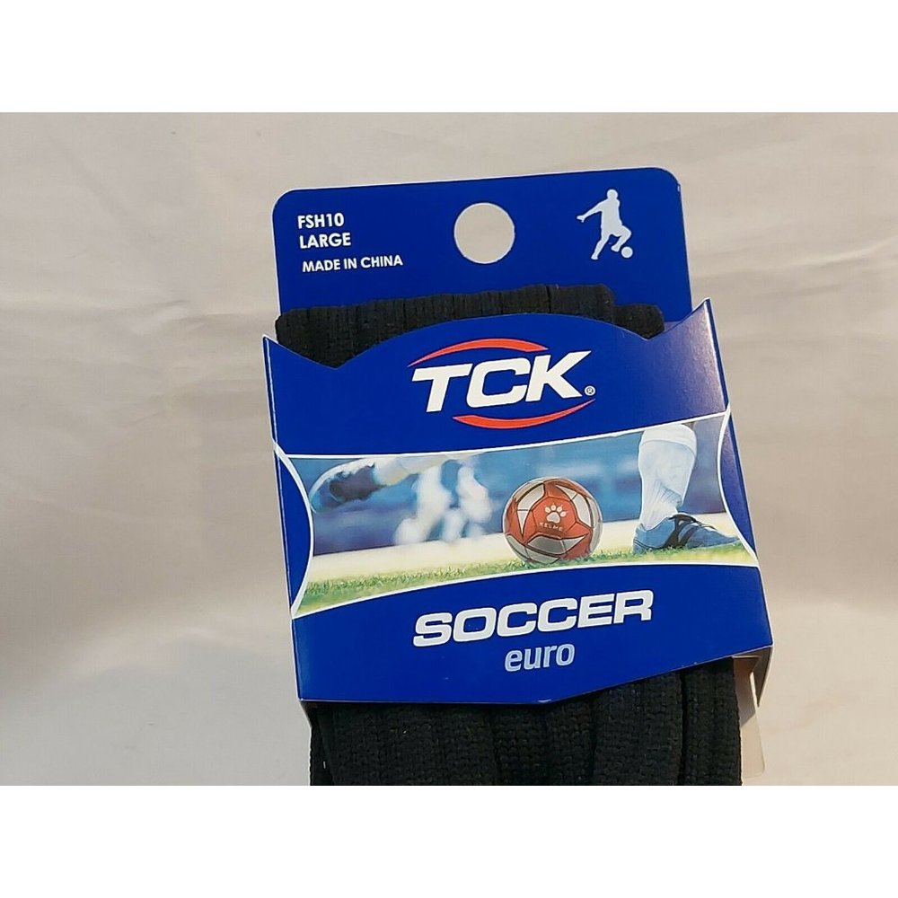 Kneehigh TCK TWIN CITY Euro Soccer Football Athletic Socks Large Black FSH10
